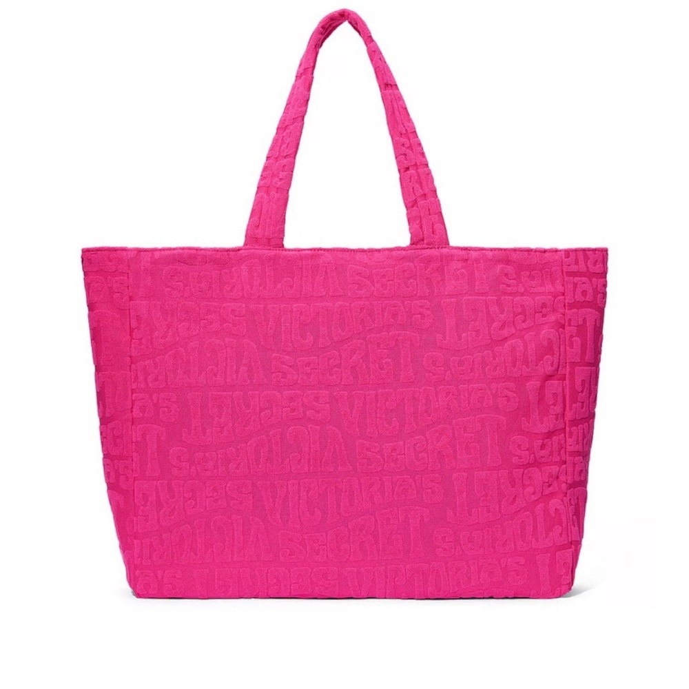 Victoria’s Secret Hot Pink Terry Beach Overnight Tote